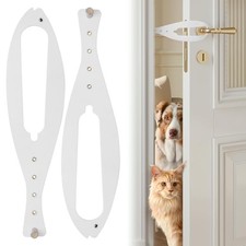 2 Pcs Cat Door Latch, Adjustable 5 Size Strap 2.5-6" Wide, Easy Install White
