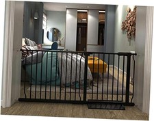 Extra Wide Baby Gate Extra Tall Tension Indoor 57.48"-62.2"/146-158CM Black