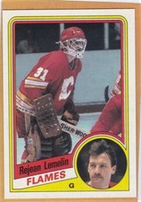 1984-85 TOPPS HOCKEY REJEAN LEMELIN #25 FLAMES NMMT/NMMT+ *A15052