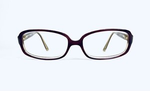 Coach Red Clear Berry Rectangular Glasses W Gold Logo Flex Temple Dori 52 15 135