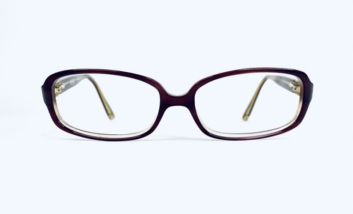 Coach Red Clear Berry Rectangular Glasses W Gold Logo Flex Temple Dori 52 15 135