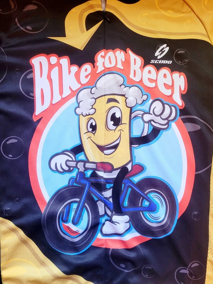 Bicicleta Para Cerveza Ciclismo Jersey Grande 3/4 Cremallera Bolsillos Traseros Scudo Pro Envío Gratis Foto 3 de 4