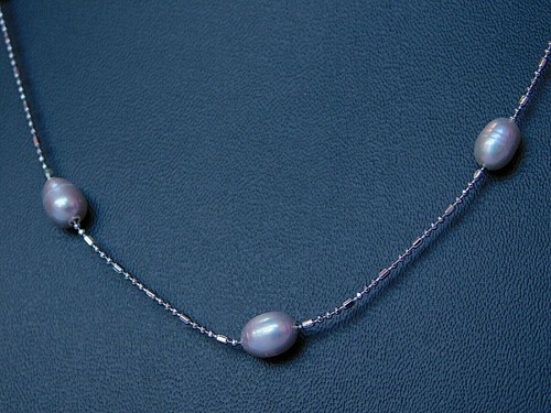 Genuine Fresh Water Pearl White Necklace & Earring Set Gift For Her 18" Inches - Picture 6 of 7