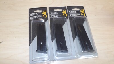Lot of 3 - Browning Hi Power .40 10rd OEM NEW Factory Magazines - Rear Spring