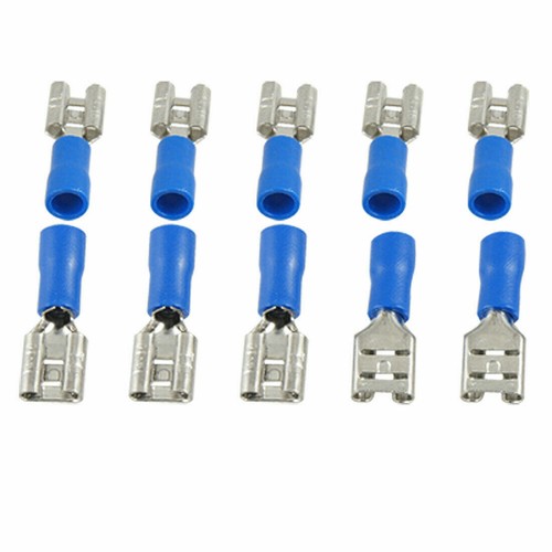 10 Pcs Blue Pre Insulated Female Spade Crimp Terminals✦KD - Picture 2 of 4