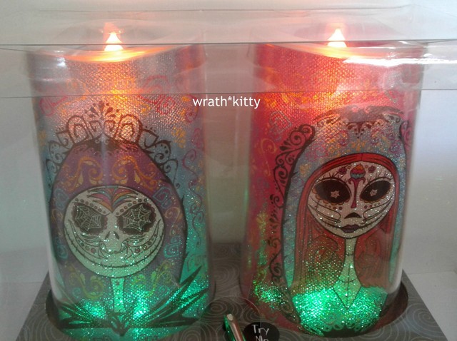 The Nightmare Before Christmas Jack Sally Day Of The Dead Led Candles New Ebay