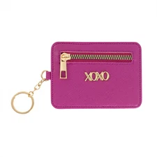XOXO Women’s Mini Mgenta Saffiano Leather Key Card Id Coin Case Wallet