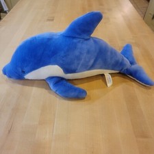 VTG Toys R Us Exclusive Animal Alley Lg Plush Blue White Dolphin Blue Eyes