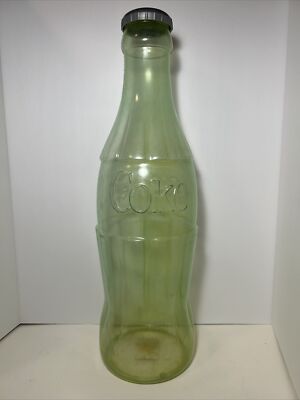 Vintage Coca-Cola Giant Bank 24'' Tall Coke Bottle Green Plastic Soda Retro Pop