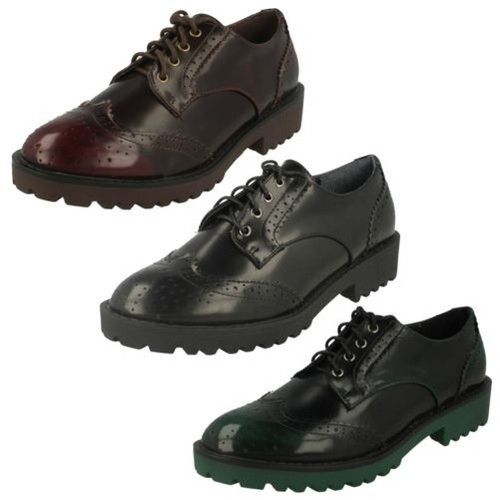 Ladies Spot On Chunky Brogue Shoes | eBay