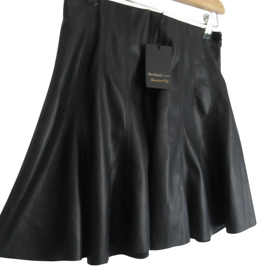 River Island Skirt Size UK 10 Black Polyethene Women's Short With Tags Preloved - Image 4 of 4