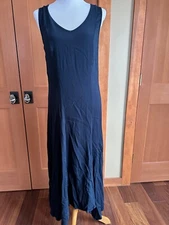 XCVI navy blue sleeveless rayon pullover maxi shift dress Medium
