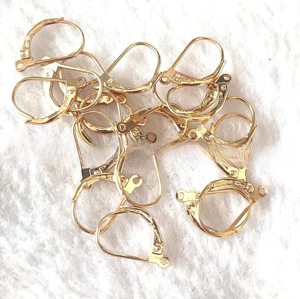 Pendientes de oro macizo de 14K con palanca trasera accesorios de joyería Foto 4 de 4