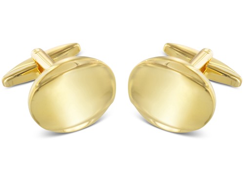 TEROON Manschettenknöpfe Gravur geeignet 18kt vergoldet poliert oval - 第 1/2 張圖片