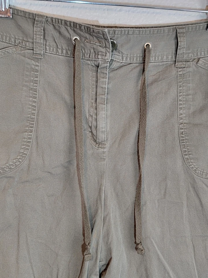 studio works pantalones cortos caquis mujer talla 16 cordón tiro alto exterior verde Foto 4 de 4