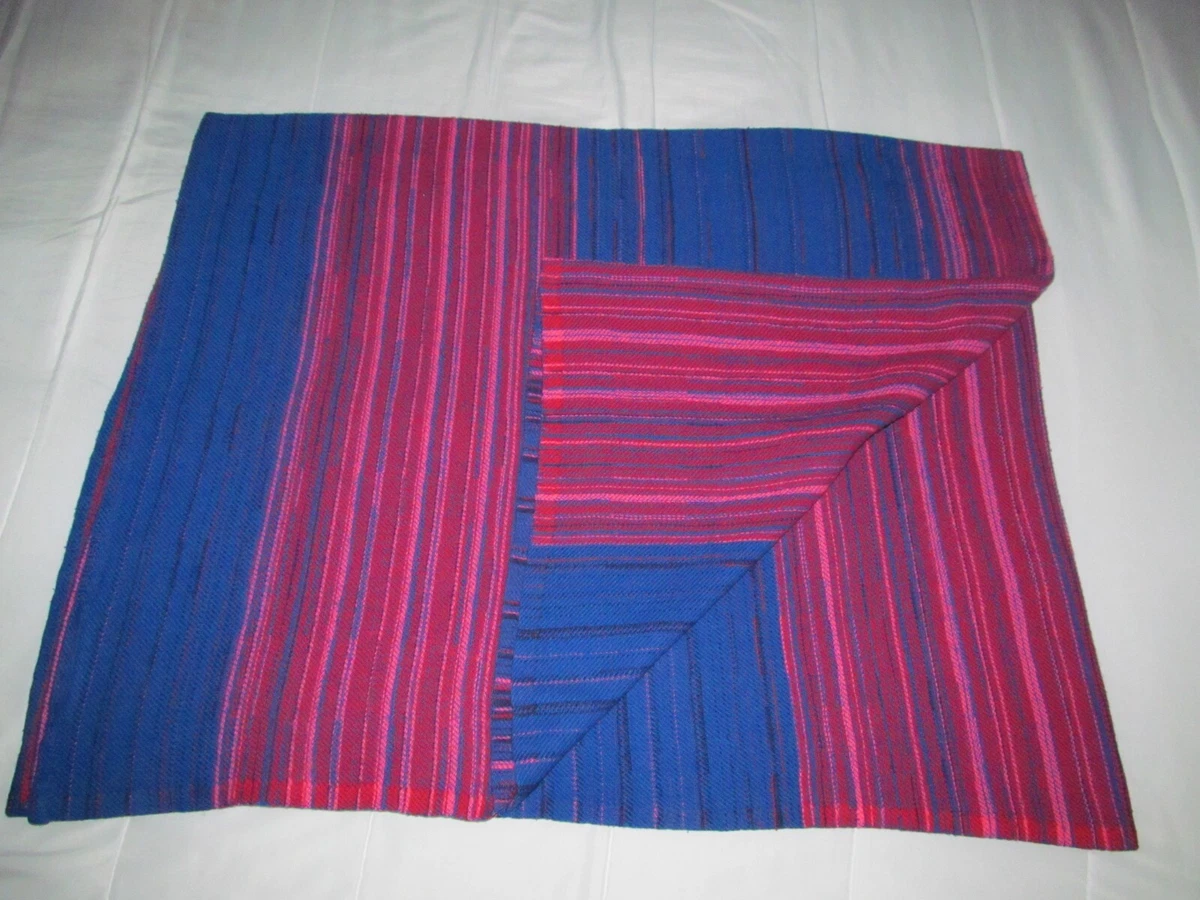 vintage BRITISH AIRWAYS multi color Saltillo airline blanket red blue ENGLAND
