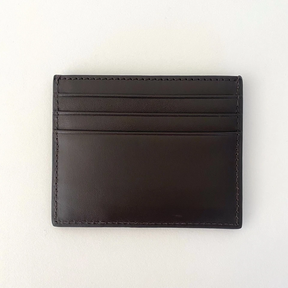 JACK SPADE NY RARE DARK BROWN PEBBLE LEATHER MENS DESIGNER SLIM CARD WALLET NEW - Image 3 of 4