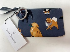 Vera Bradley Holiday Dogs Gray Print Zip ID Case Brand NEW