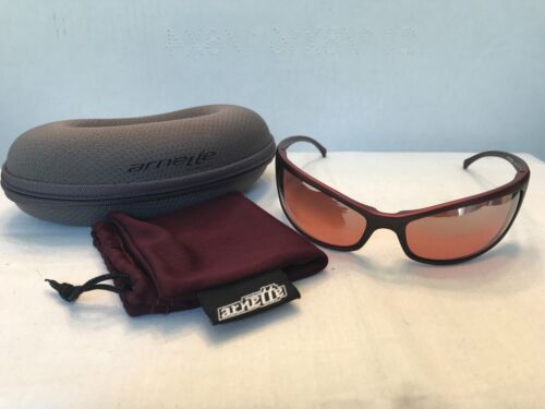 2000s Vintage ARNETTE AN4008 GRITTY in Metallic Red with Rose Tint Lenses MINT! eBay pic