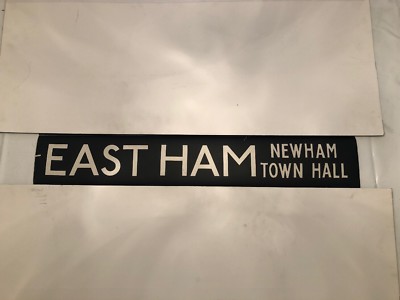 East Ham Newham Town Hall - London Bus Destination Blind 12. Mai 1980 -36 Zoll