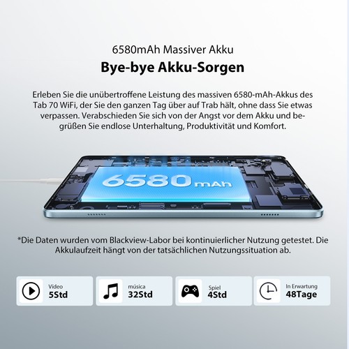 Blackview Tab 70 WiFi 10.1" Tablet Android 6GB+64GB 6580mAh WiFi 6 Bluetooth 5.0 - Bild 9 von 13