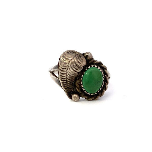 Intricate Vintage Native American Navajo Turquoise Sterling Silver Leaf Ring Old Intricate Vintage Native American Navajo Turquoise Sterling Silver Leaf Ring Old