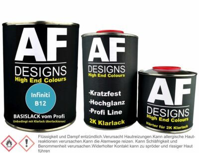 Infiniti B12 Effect Aqua Metallic 1,25L Basislack Klarlack Härter Autolack sprit