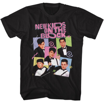 New Kids On The Block Group Photo Blocks Men's T Shirt Dance Pop Music