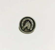 Horse with Horseshoe Metal Button - Dill Buttons Brand (2 Sizes) - Set of 4