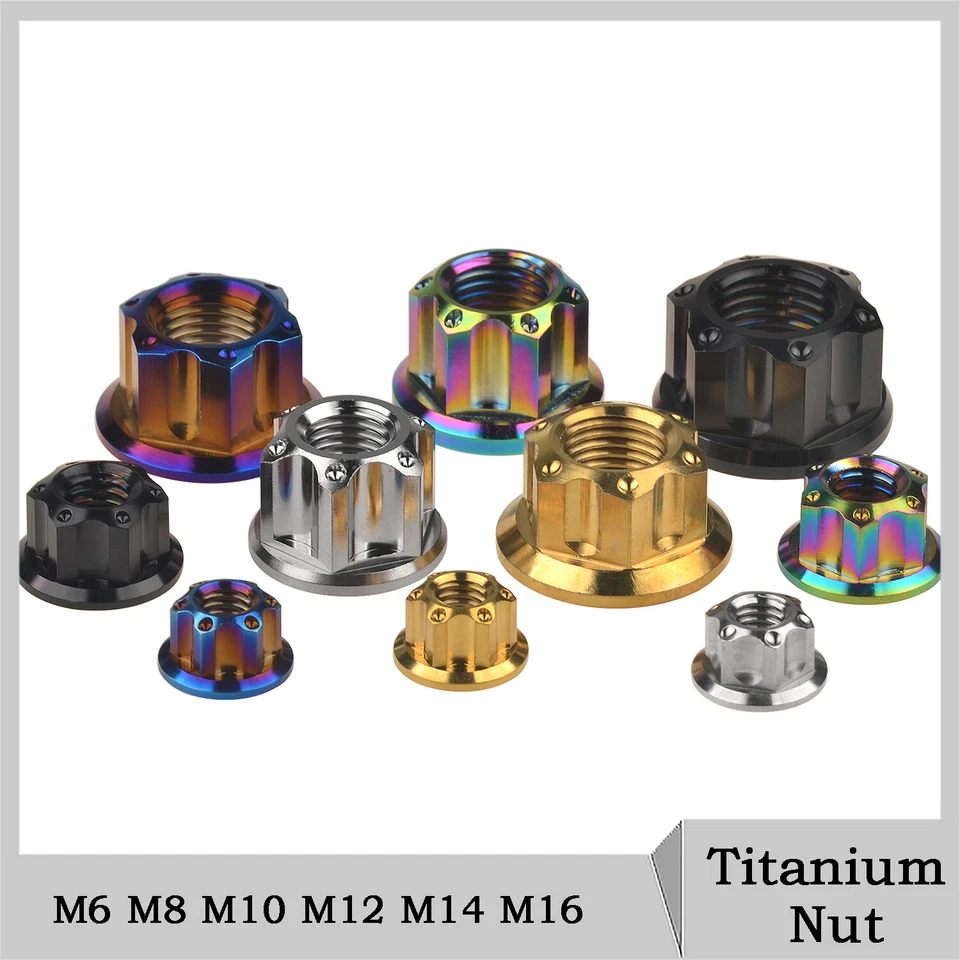 Titan Flanschmuttern M6 M8 M10 M12 M14 M16 Bundmutter Mit Flansch Motorradteile - Bild 2 von 4