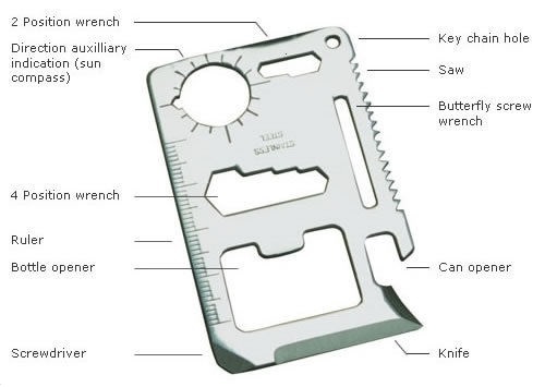 100 Lot 11 in 1 Multi Tools wallet thin pocket survival credit card micro knife - Picture 9 of 12