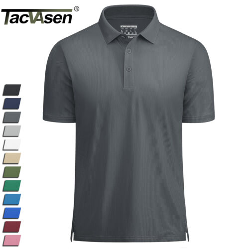 Męskie koszulki polo golfowe sportowe miękkie paski szybkoschnące letnie osiągi rekreacyjne topy - Zdjęcie 1 z 96