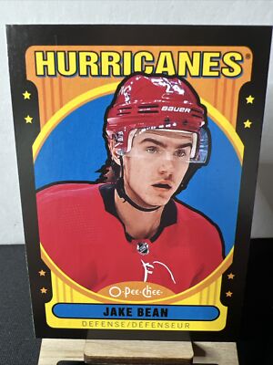 2021-22 OPC O-Pee-Chee Retro Black Border Jake Bean 18/100 Carolina Hurricanes