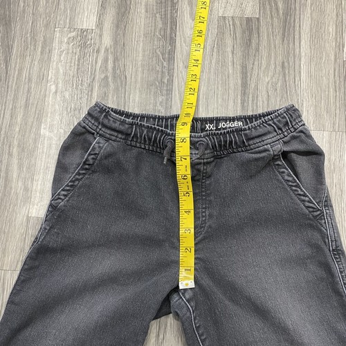GAP Stretch Tie Waist Low Rise Black Denim Jogger Jeans Boy's Size 2XL - Picture 10 of 11