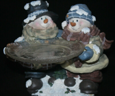 CHRISTMAS SNOWMAN HOLDING A SERVING TRAY GIFT COLLECTIONS WINTER SNOWMAN