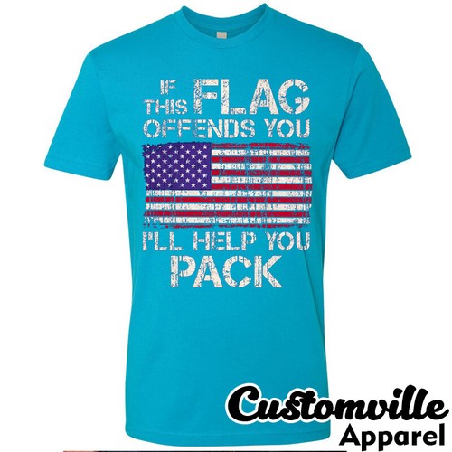 🔥 If This Flag Offends You I'll Help You Pack T-Shirt Veteran Patriotic America - Bild 9 von 17