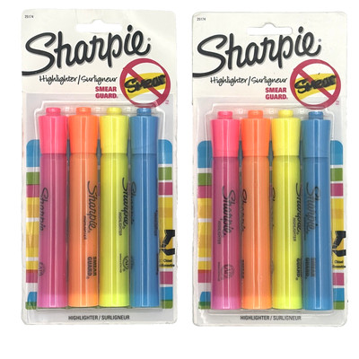 Sharpie Accent Tank Highlighters 4 Color Chisel Tip 2 Packs