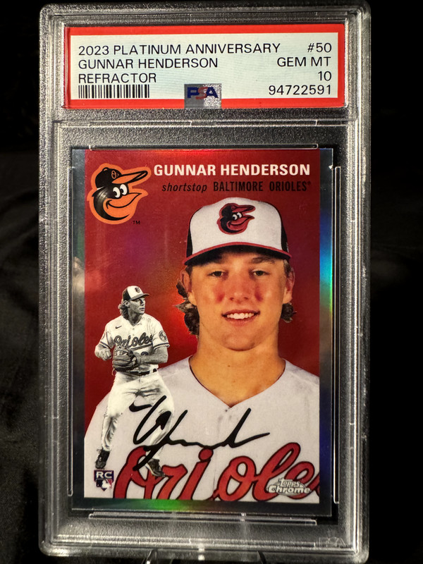 2023 Topps Chrome Platinum Anniversary - Gunnar Henderson #50 (RC) PSA 10