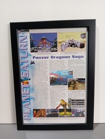 Rare Panzer Dragon Saga Sega Saturn Advertising Sheet Poster Framed Ad Page Framed 