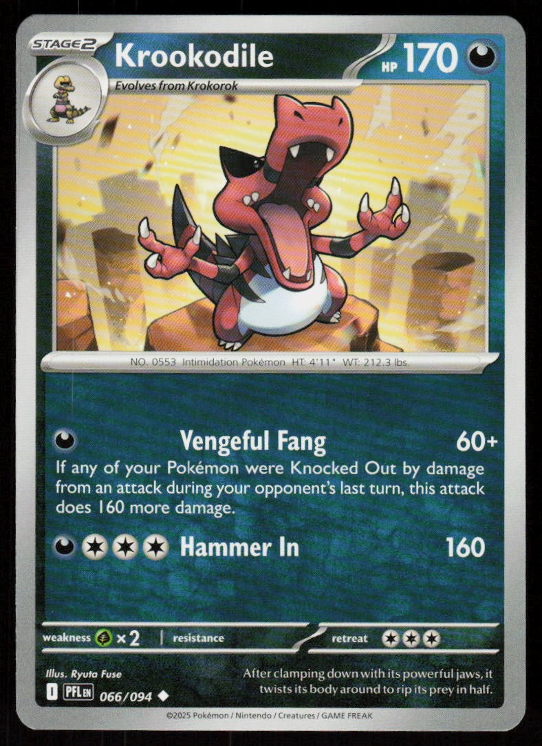 Krookodile 066/094 Uncommon Phantasmal Flames Pokemon Near Mint