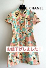 Chanel Vintage Dress 1997 Collection Camellia Print Multicolor