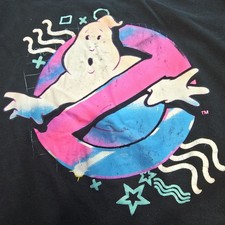 GHOSTBUSTERS Neon 80s Style No-ghost Logo T-SHIRT Limited Lootwear Size XL