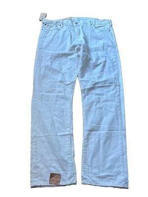 Denim & Supply Polo Ralph Lauren Denim White Straight Jeans Pants Flag 38x32 NEW