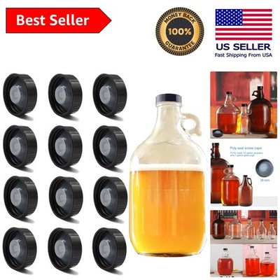 38mm Reusable Growler Lids - Rust-Resistant Screw Caps for 1/2 Gallon Jugs