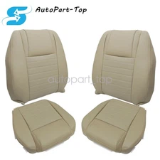 Driver & Passenger Side Bottom & Top Seat Cover Tan For 05-09 Ford Mustang GT V8