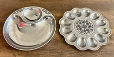 Wilton Armetale Reggae Collection: Chip and Dip Bowl & Deviled Egg Tray - L@@K!