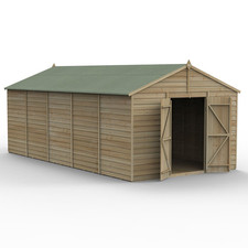 Image of 10x20 APEX SHED NO WINDOW DOUBLE DOOR GARDEN STORAGE 25YR GUARANTEE FOREST 4LIFE