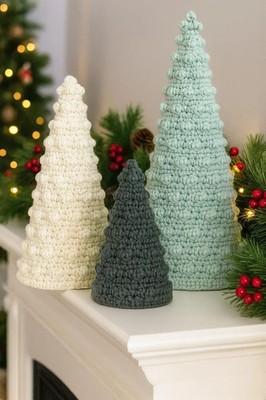 Bommel Weihnachtsbaum Häkelanleitung: 3 Größen, Anfänger Urlaub Deko - verschickt