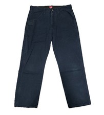 Men's WRANGLER Workwear Relaxed Fit Work Pants Tool Pockets Blue Size 32x30