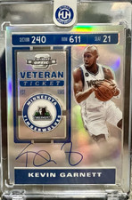 2019-20 Contenders Optic Kevin Garnett Veteran Ticket Silver Prizm On-Card Auto 